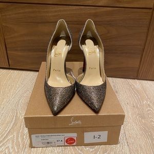 CHRISTIAN LOUBOUTIN IRIZA 100 GLITTER REGINA/SPEC OXY SIZE 37.5